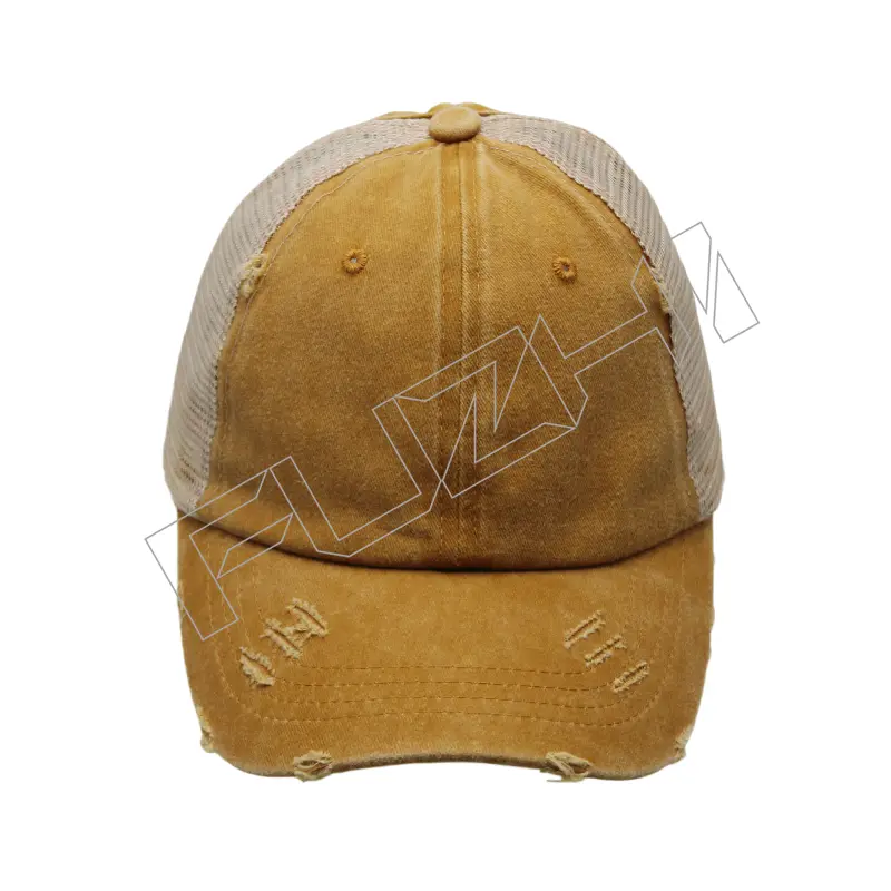 FZBC-6109 New fashion broken trucker washed vintage cap for men and women the same vintage fashion brand mesh baseball cap baseball cap wash to make old cap