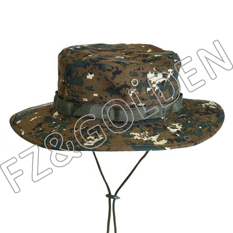 Custom logo camouflage army bucket hat 