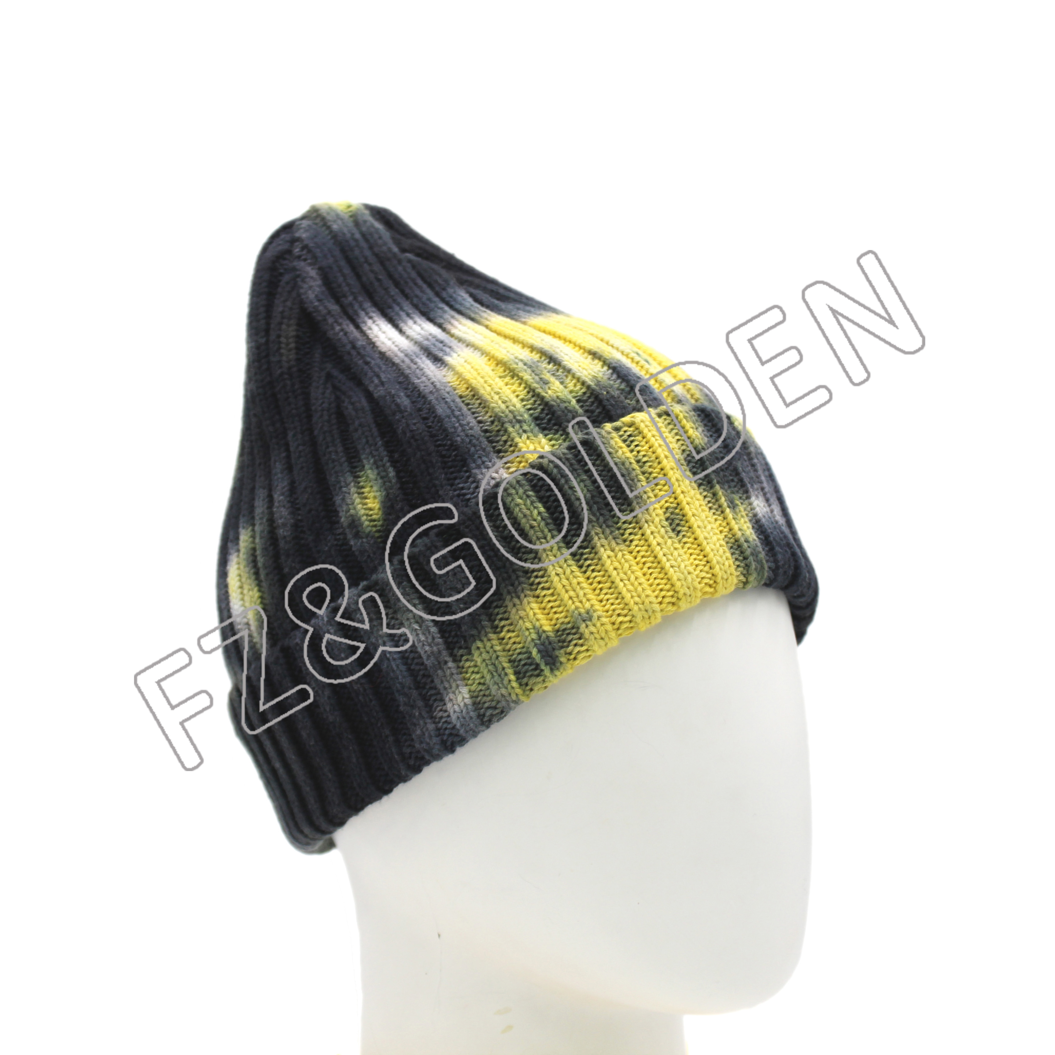 Export Organic Beanies Supplier - 
 100% Cotton Tie-dyed Knitted Hat  - FUZHI