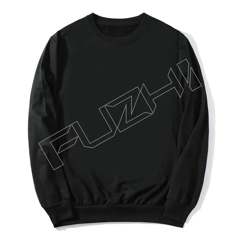 FZSW-1000 Loose casual solid color men and women terry sweatshirt crew-neck sports long-sleeved tops simple solid color with sweatshirt