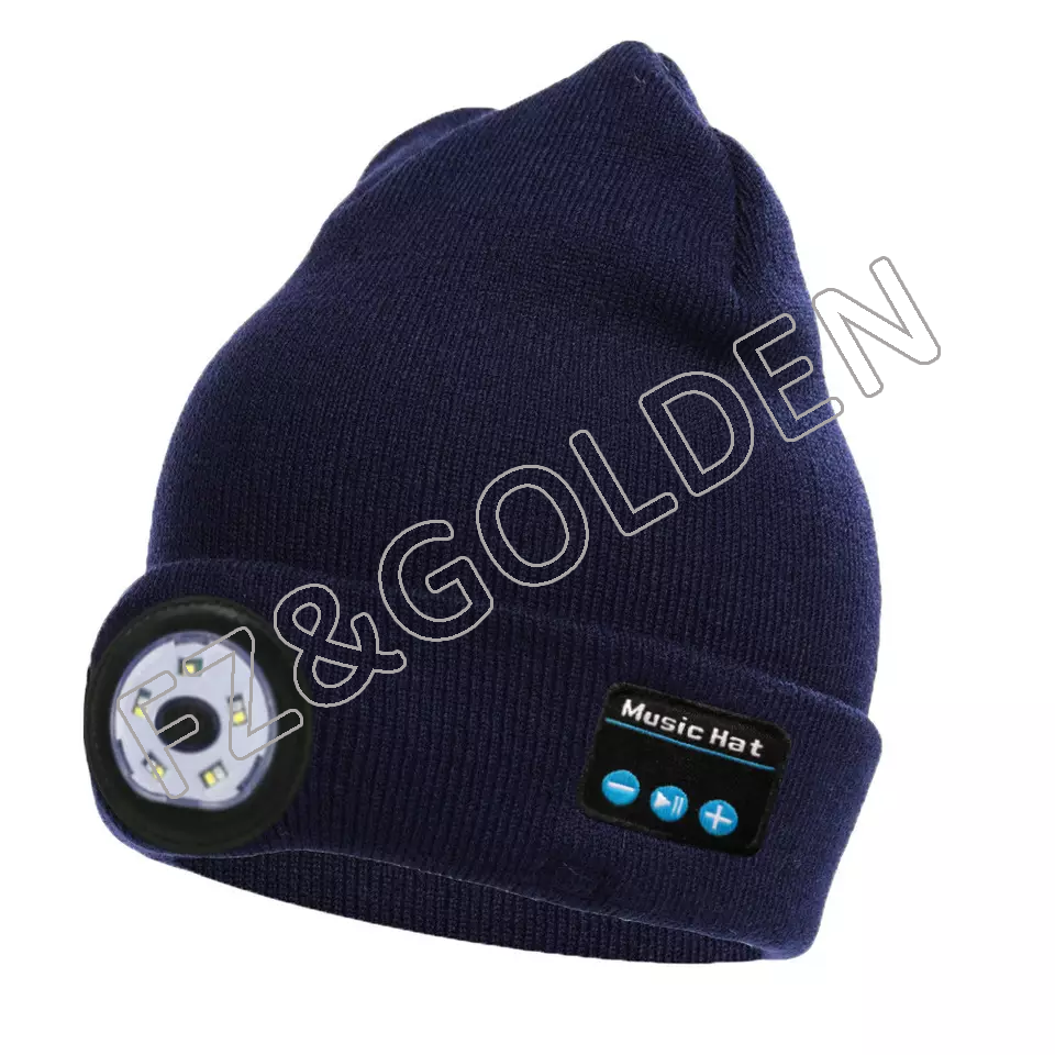 FZBH20250722 New arrival hot sale wireless bluetooth beanie hat with light and bluetooth headphones