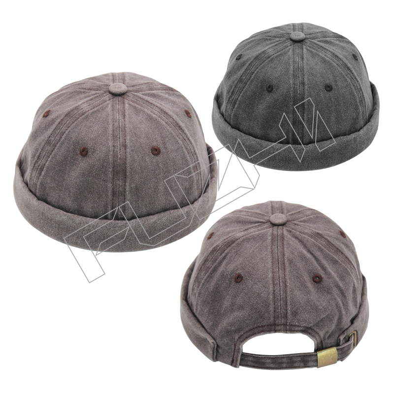 FZBC-6110 Washed vintage skull cap washed dome melon skin hat fashion soft top four seasons all landlord hat man
