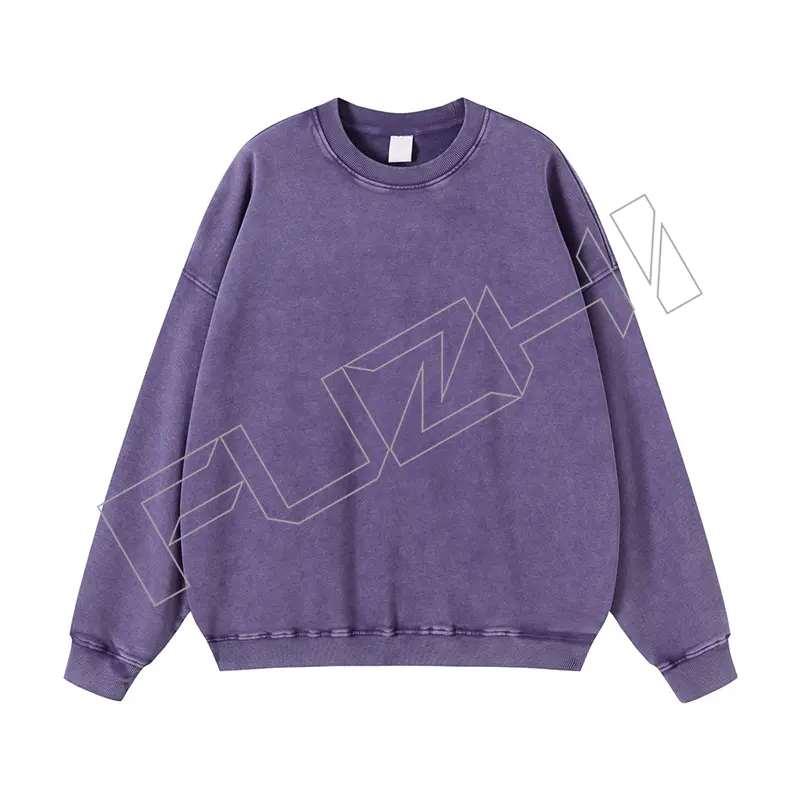 FZWH-1001 Fashion men and women new fashion washed cotton neck sweatshirts to make old vintage sweatshirts and pants