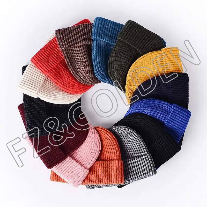 High-Quality Acrylic Beanie Factory – 
 Roll-up Edge Skullcap Fisherman Knit Beanie for Men Women  – FUZHI