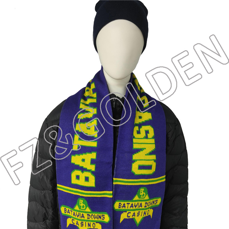 High Quality Custom Embroidery Knitted Scarf   