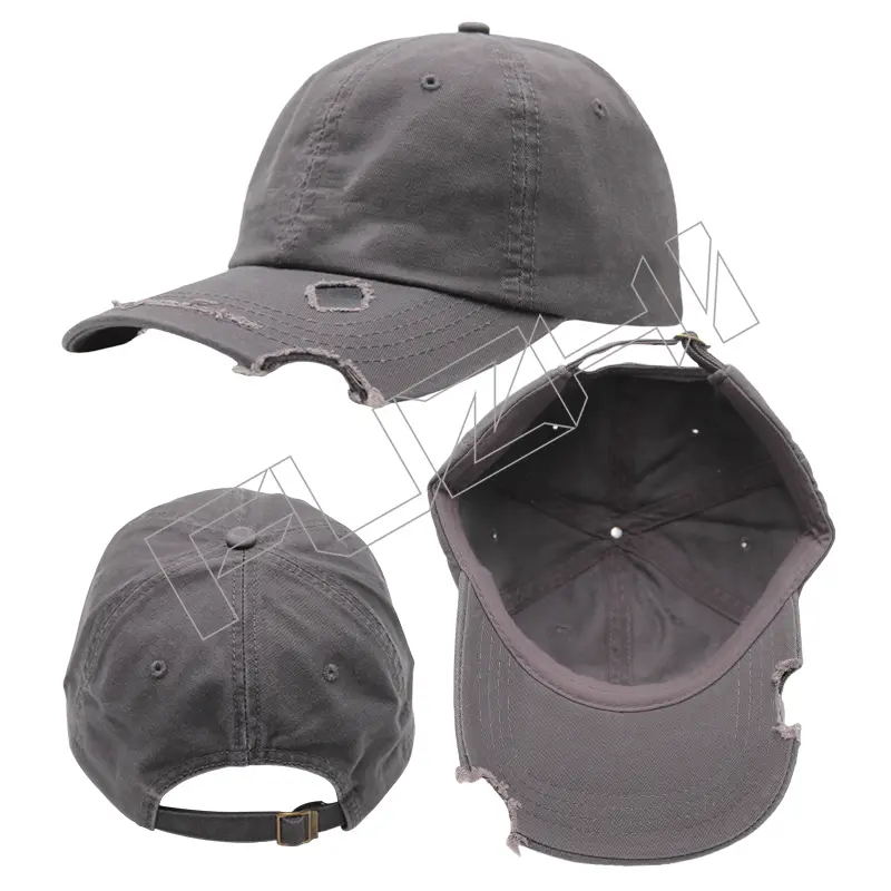 FZBC-6106 New broken hole baseball cap men and women broken washed vintage cap young couple tide washed broken hole cap