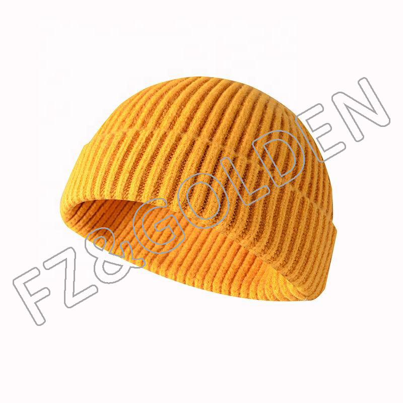 High-Quality Fur Beanie Supplier - 
 Roll-up Edge Skullcap Fisherman Knit Beanie for Men Women  - FUZHI