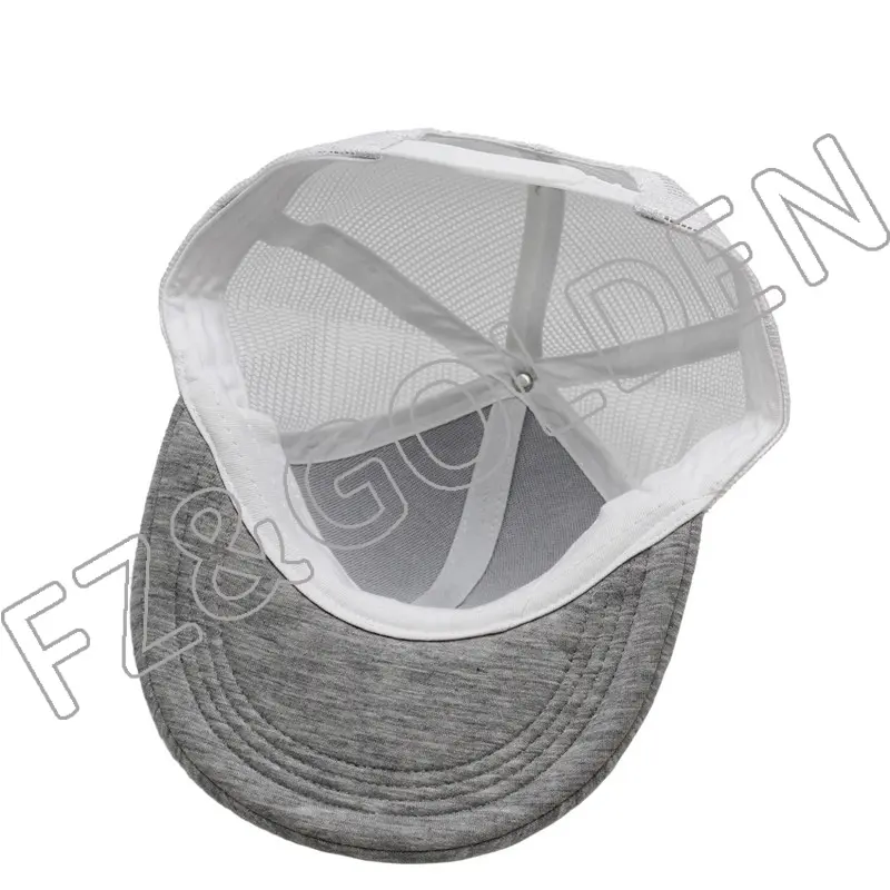 Discount Sport Cap Factory – 
 Flat Visor 6 Panel Air Cotton+Mesh Snapback Trucker Cap  – FUZHI