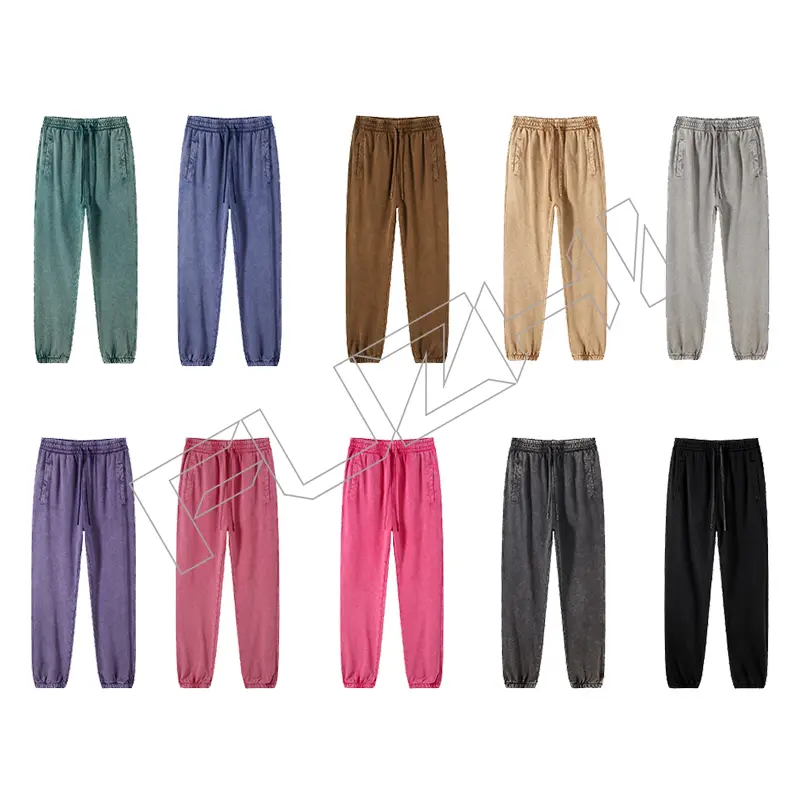 FZWH-1002 Fashion brand washed retro do old multi-color hoodie and pants washed hoodie set washed fleece or terry hoodie and pants