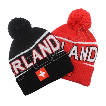 FZBH20250623-3 Jacquard Knitted Beanie with Pom