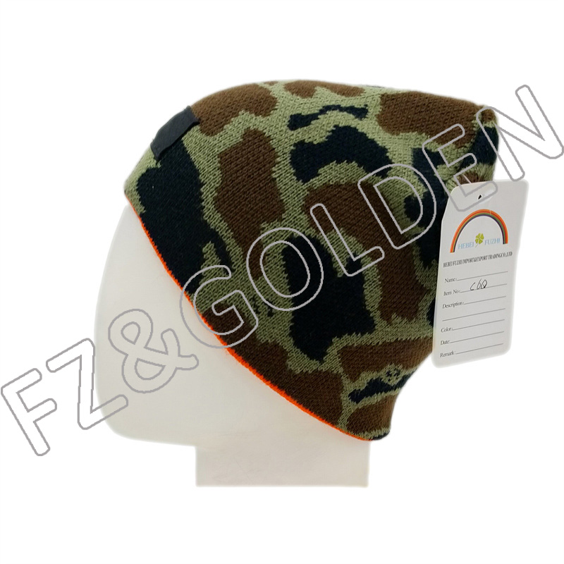 Cheapest High Quality Beanies Suppliers - 
 Warm Knitted Winter Camouflage Beanie Hat  - FUZHI