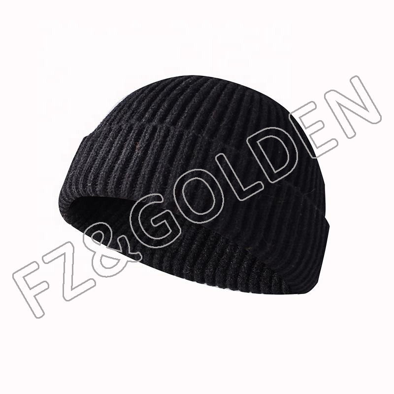 High-Quality Fur Beanie Supplier - 
 Roll-up Edge Skullcap Fisherman Knit Beanie for Men Women  - FUZHI