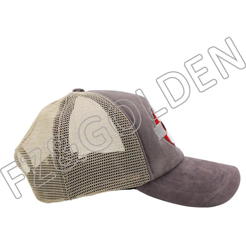 China Caps Wholesalers Supplier – 
 5 Panel Flannel+Mesh Trucker Cap   – FUZHI