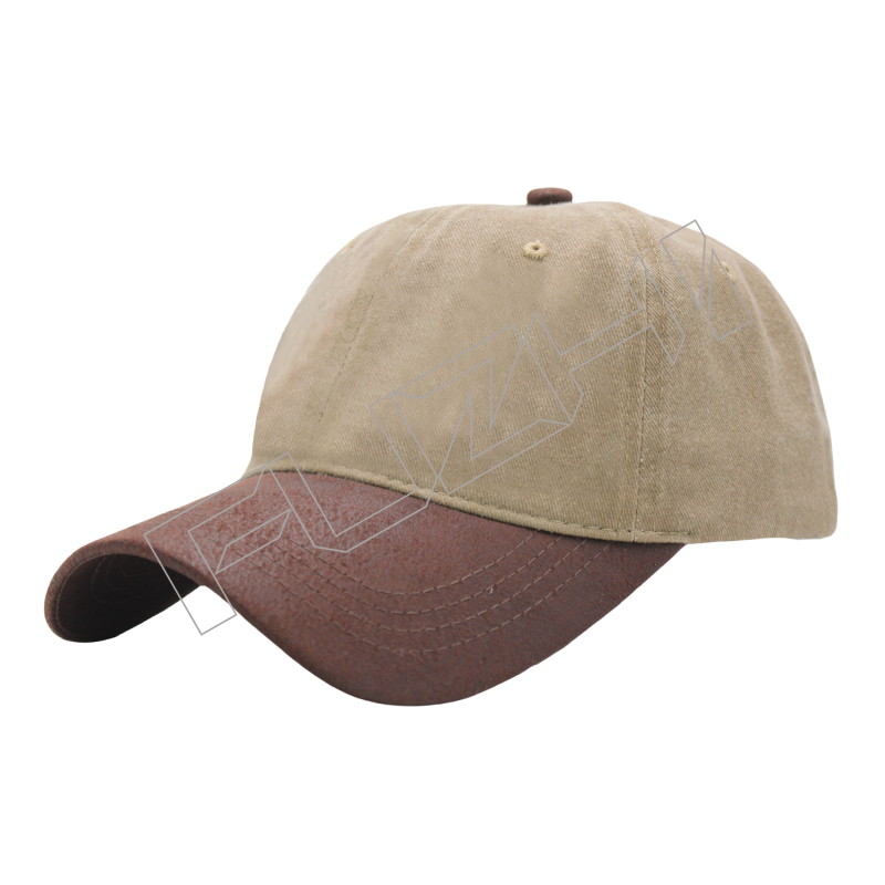FZBC-6108 Vintage street style baseball cap washed vintage to make old soft top cap two-tone spli...