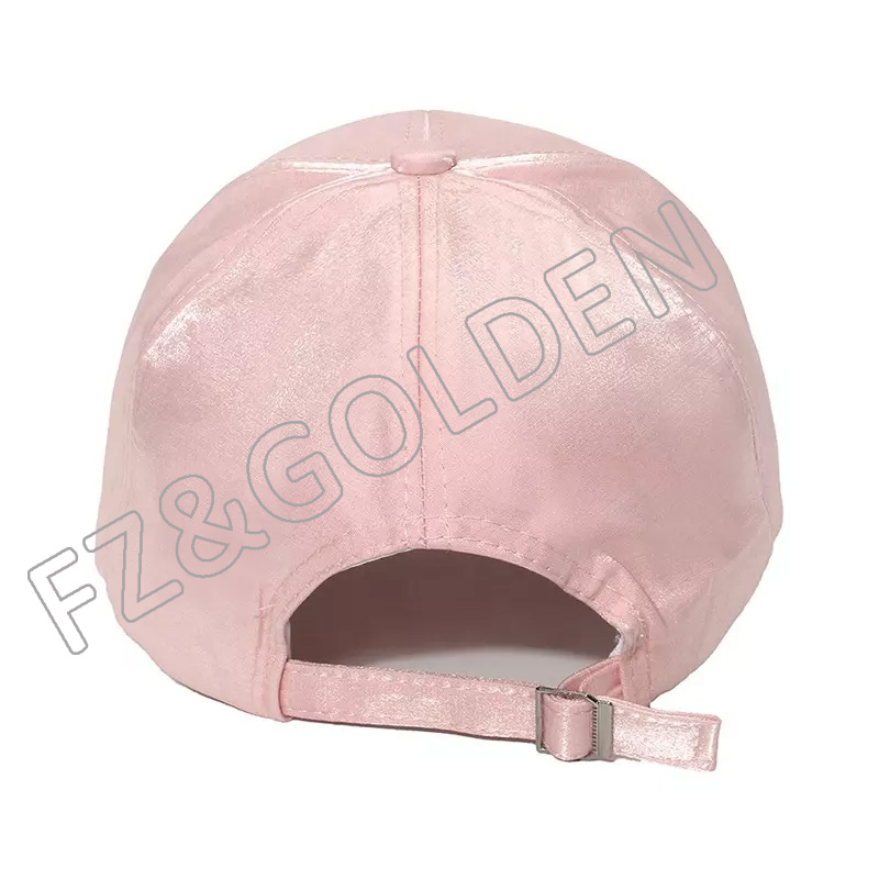 FZBC20250716-2 high quality silk satins unique 6 panels cheap custom hat baseball cap