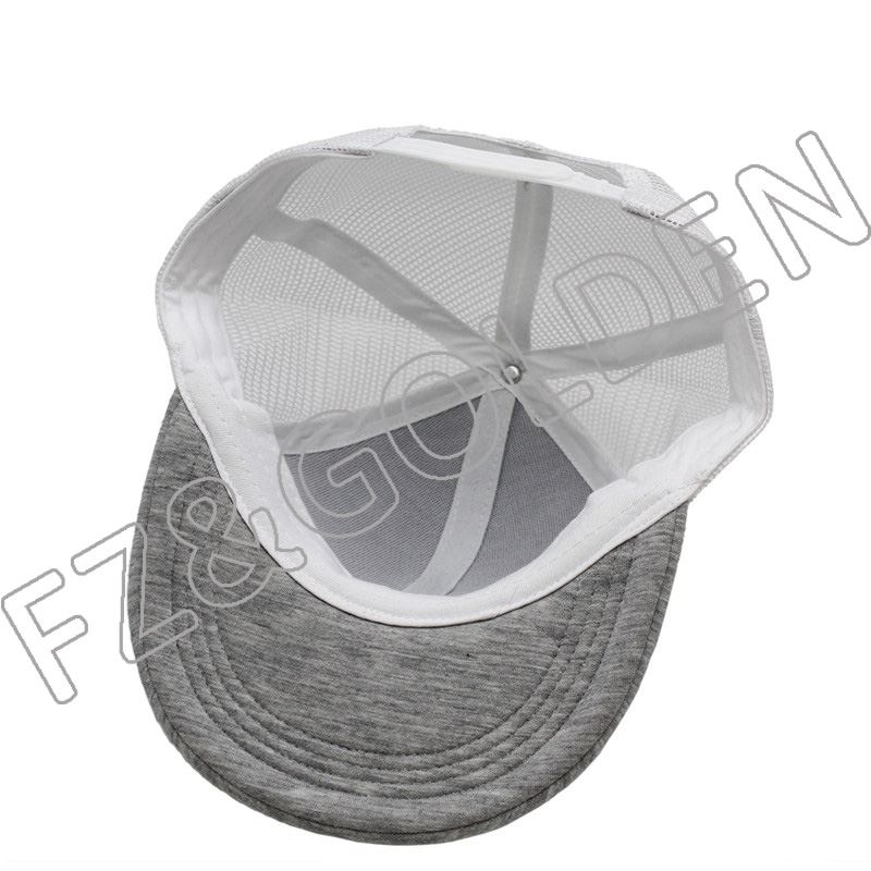 China Bicycle Cap Suppliers - 
 Flat Visor 6 Panel Air Cotton+Mesh Snapback Trucker Cap  - FUZHI
