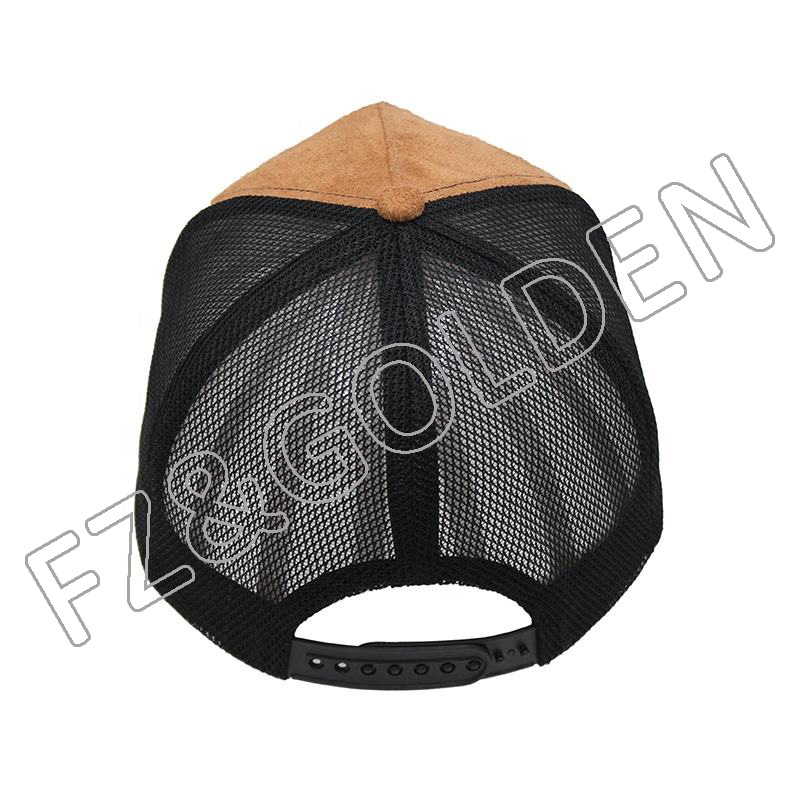 Wholesale Racing Cap Manufacturer - 
 Factory Cheap Vintage Trucker Baseball 5 Panel Custom Suede Mesh Cap  - FUZHI