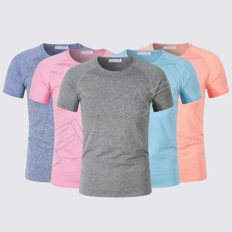 FZTS-1002 Summer cationic sports T-shirt custom outdoor running fitness round neck quick drying work shirt