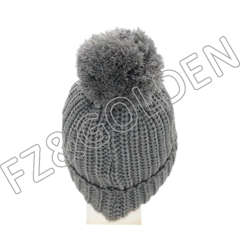 Best-Selling Beanie Hat Manufacturer – 
 Polyester Knitted Hat With Ball  – FUZHI
