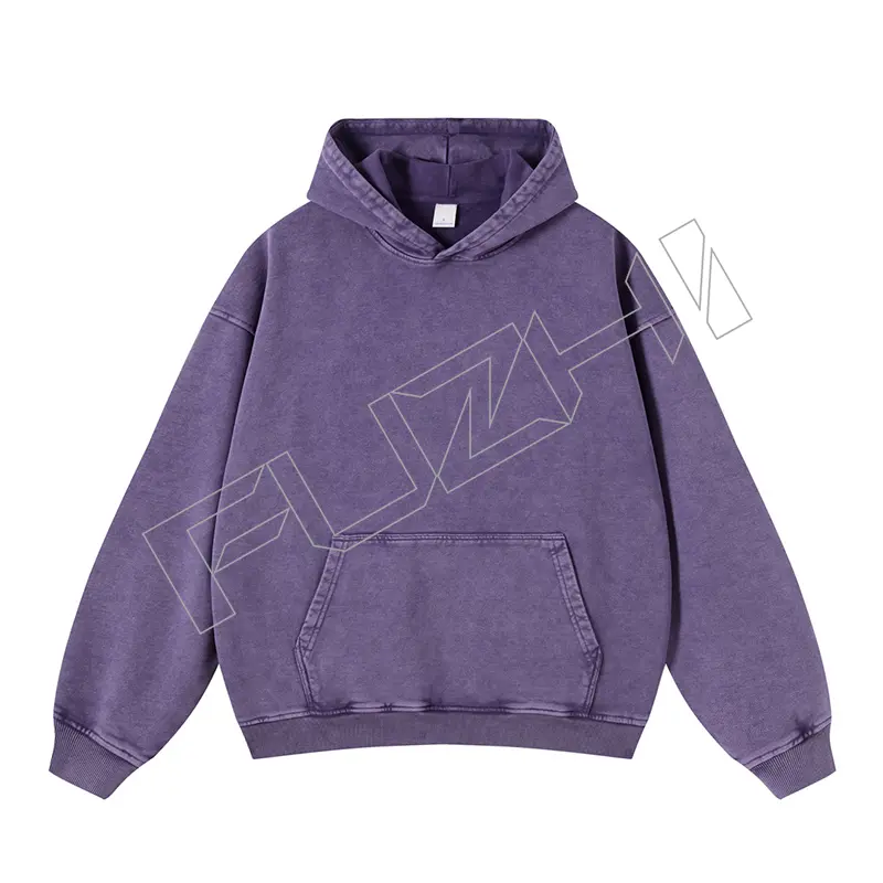 FZWH-1002 Fashion brand washed retro do old multi-color hoodie and pants washed hoodie set washed fleece or terry hoodie and pants