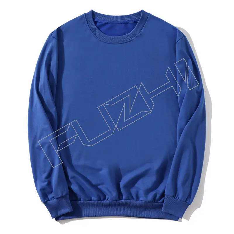 FZSW-1000 Loose casual solid color men and women terry sweatshirt crew-neck sports long-sleeved tops simple solid color with sweatshirt