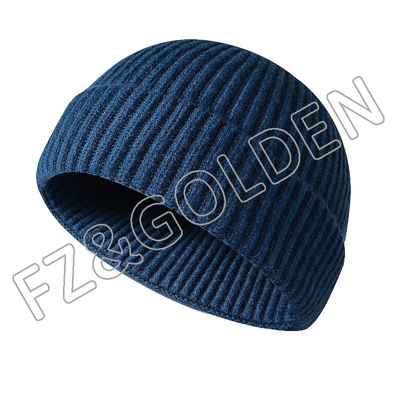 Roll-up Edge Skullcap Fisherman Knit Beanie for Men Women