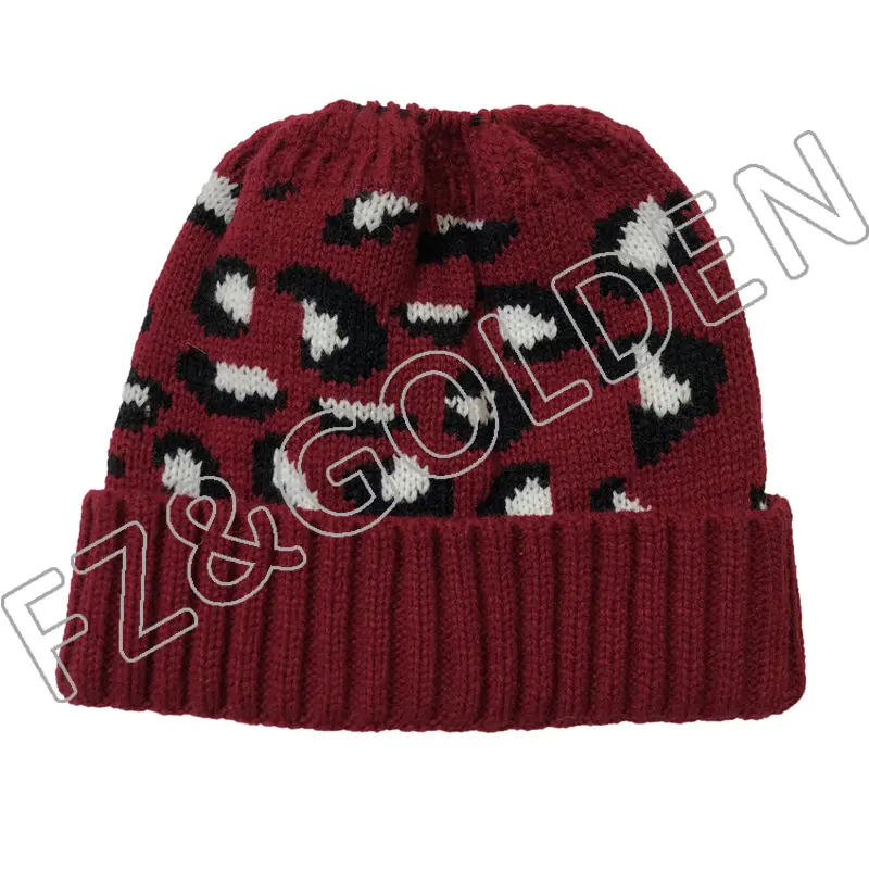 Wholesale Organic Cotton Beanies Manufacturers – 
 Winter Warm Custom Elastic Running Beanie with Ponytail Hole  – FUZHI