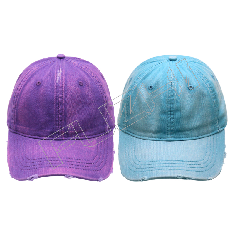 FZBC-6104 Denim broken washed vintage cap new solid color broken baseball cap female korean versi...