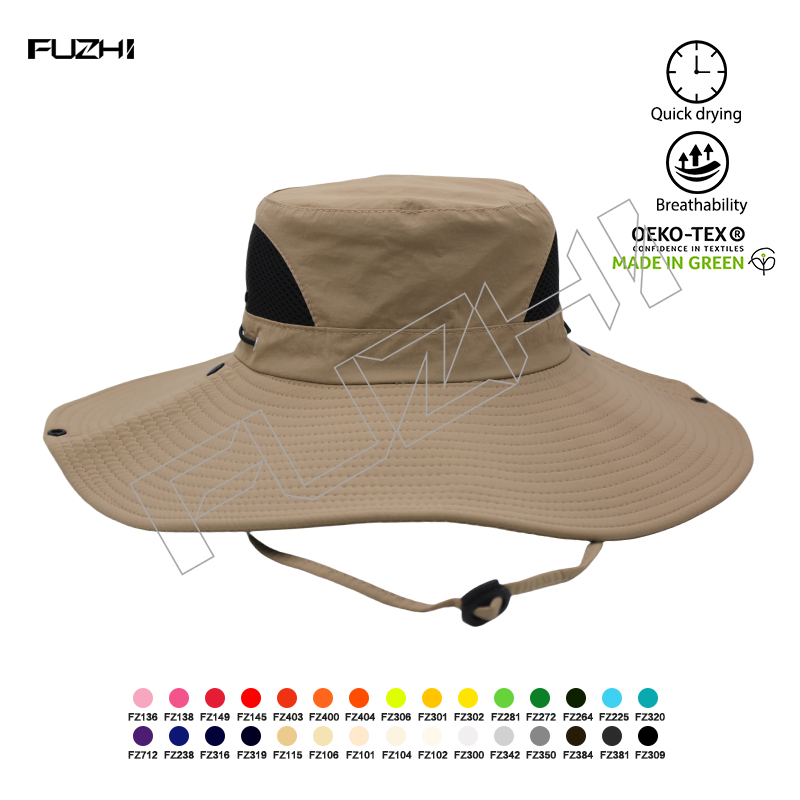 FZFH-2006 Summer quick-drying cape fishing hat sunblock hat outdoor sun hat UV protection sun hat Large brimmed hiking hat