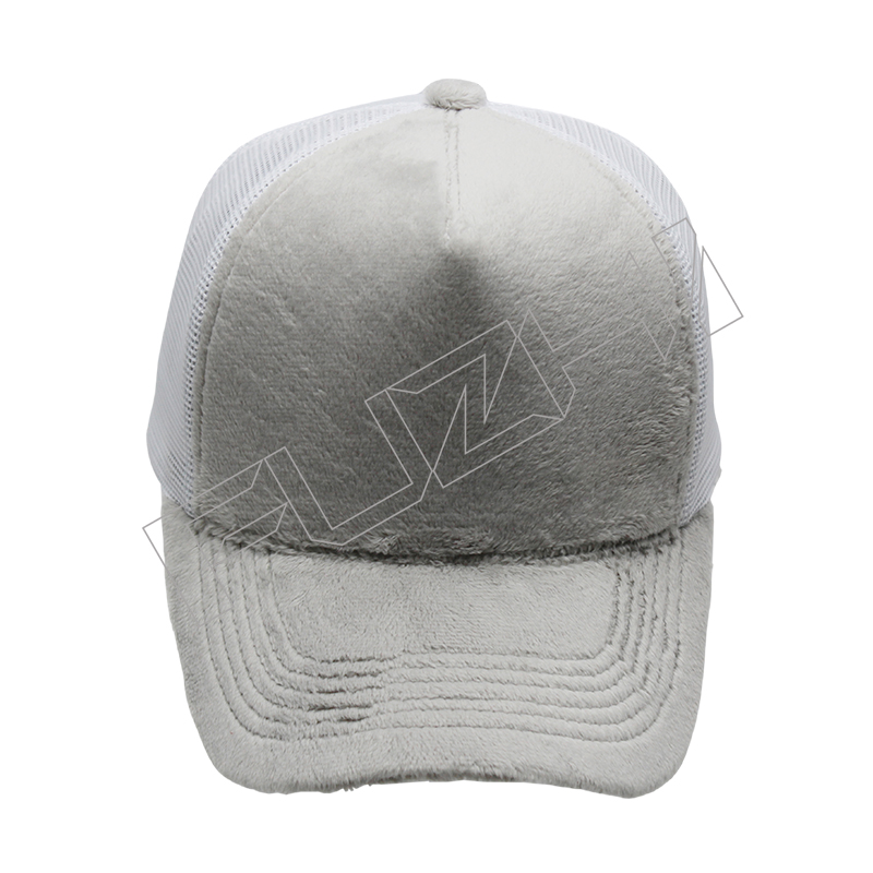 FZBC-5032 New fashion 5 panel velvet mesh trucker cap travel outdoor casual velvet cap