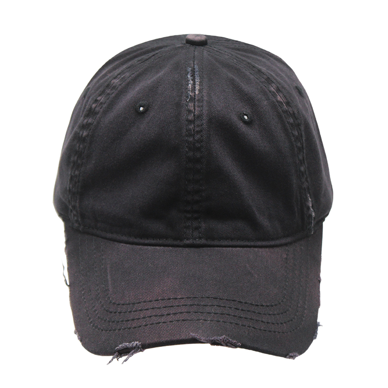 FZBC-6113 Fashion broken washed vintage cap men's and women's fashion brand water wash hole baseb...