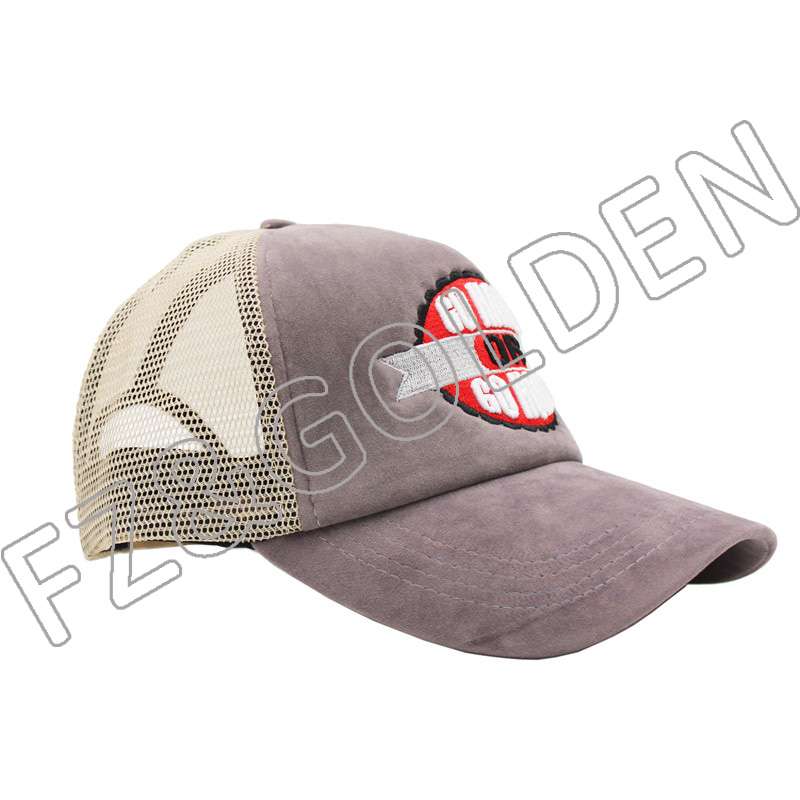 High-Quality Military Cap Manufacturers - 
 5 Panel Flannel+Mesh Trucker Cap   - FUZHI