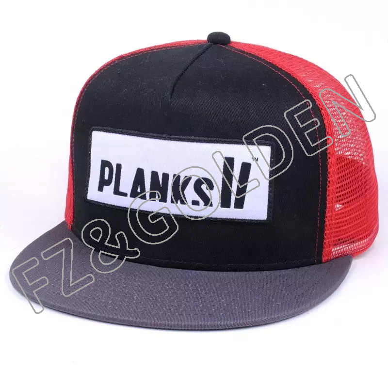 Export 5 Panel Baseball Cap Supplier - 
 low moq flat brim mesh hats snapback caps blank snapback trucker baseball caps hat  - FUZHI