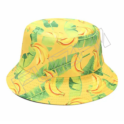 FZFH20250623 Custom New Design Print Fruit Pattern Beach Hawaii Fisherman Summer Reversible banana bucket hat