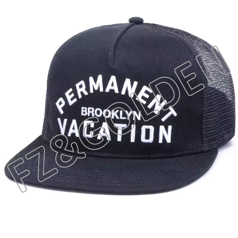 Export 5 Panel Baseball Cap Supplier - 
 low moq flat brim mesh hats snapback caps blank snapback trucker baseball caps hat  - FUZHI