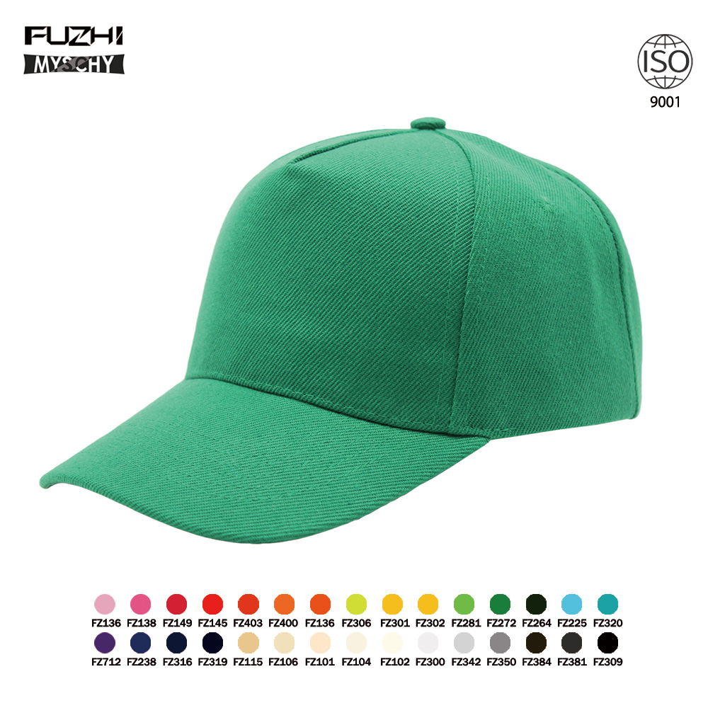 FZBC-5020 Soft lightweight 100% acrylic breathable casual daily cap 5 panel baseball cap