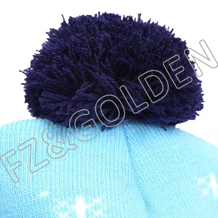 FZBH20250722-3 New arrival winter children custom customized logo kids knit ted christmas beanie hats with pom pom