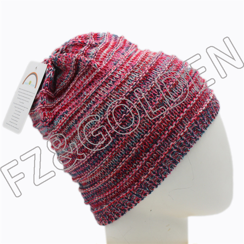 China Beanie Hats Supplier - 
 Winter Warm Knitted Pink Beanie Hat for Women  - FUZHI