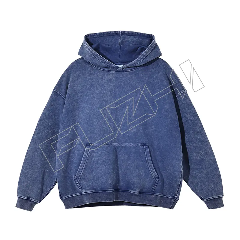 FZWH-1002 Fashion brand washed retro do old multi-color hoodie and pants washed hoodie set washed fleece or terry hoodie and pants