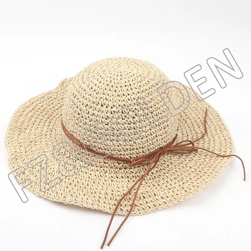 Export Hat Supplier – 
 Women’s Sun Wide Brim UPF 50+ Summer Straw Beach Bucket Hat  – FUZHI
