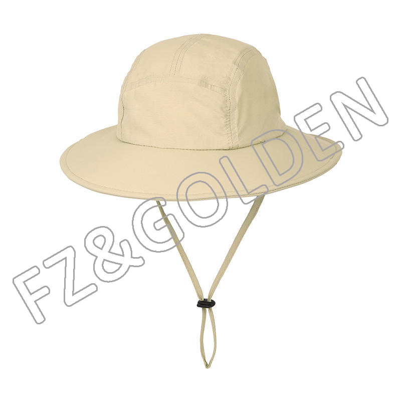 Discount Men Beanie Hat Suppliers - 
 Outdoor fast dry custom logo fisherman hunting bucket hat with strings  - FUZHI