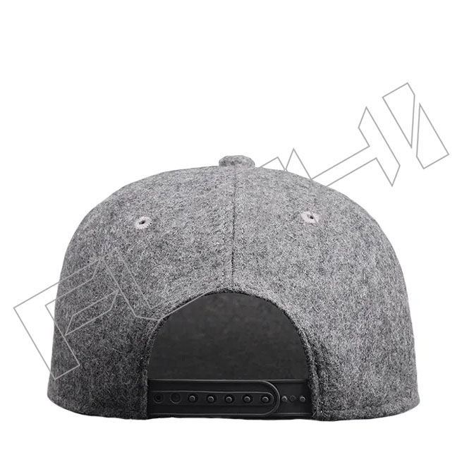FZBC20250626-3 Premium Custom 6 Panel Embroidery Flannel Wool Two Tone Hats Bulk Applique Snapback Cap With Felt
