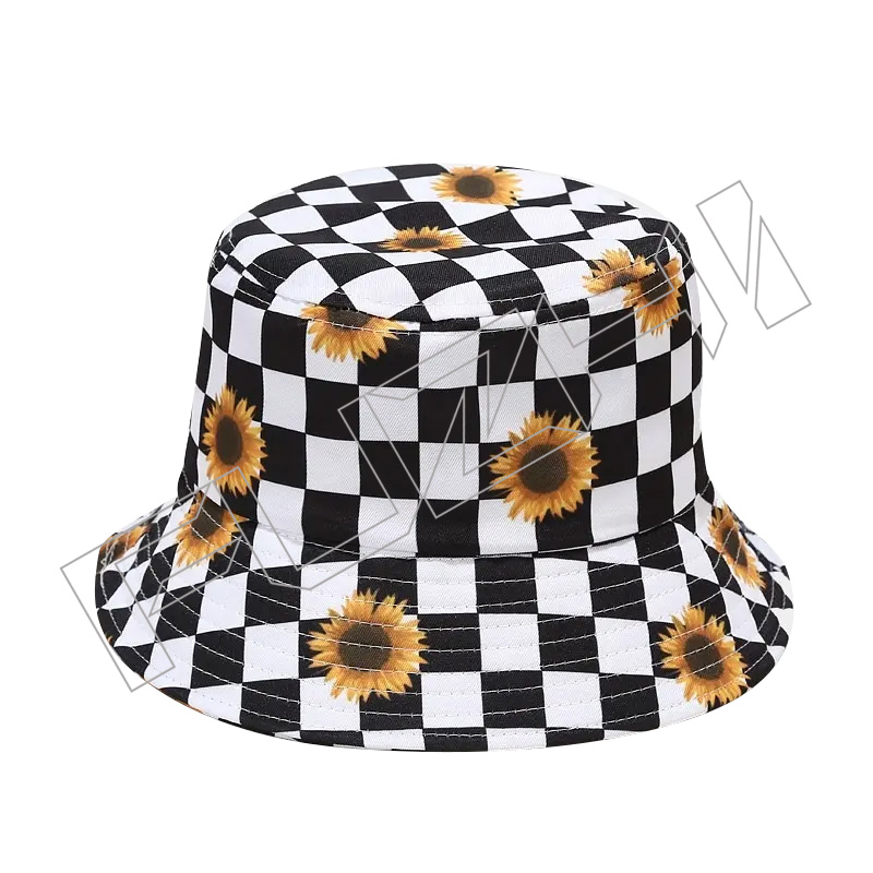 FZFH20250625-2 Fashion Designer Printed Custom Logo polyester summer protection printed bucket hat