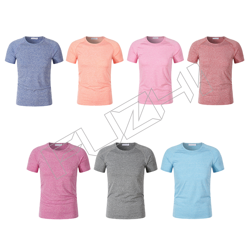 FZTS-1002 Summer cationic sports T-shirt custom outdoor running fitness round neck quick drying work shirt