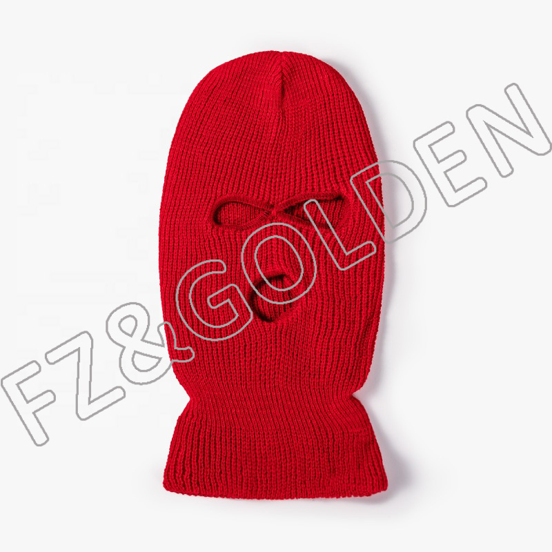 High-Quality Beanie Factory - 
 3 Hole Winter Ski Mask Knitted Balaclava Hat   - FUZHI