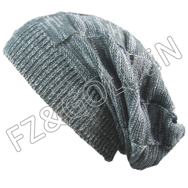 Discount Acrylic Beanie - 
 Wholesale Designer Men Oversize Skull Slouch Beanie Knit Hat   - FUZHI