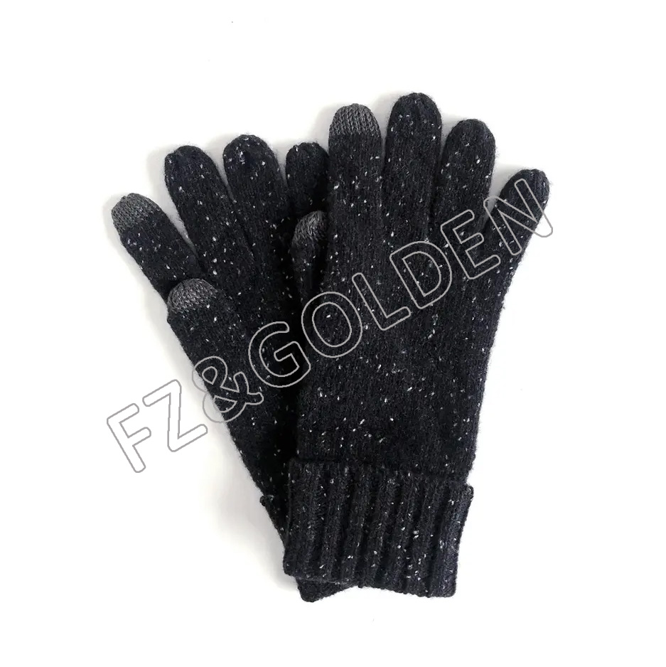 FZWG20250626 Custom Logo Warm Women Winter Knitted Luxury Knit 100% merino wool gloves