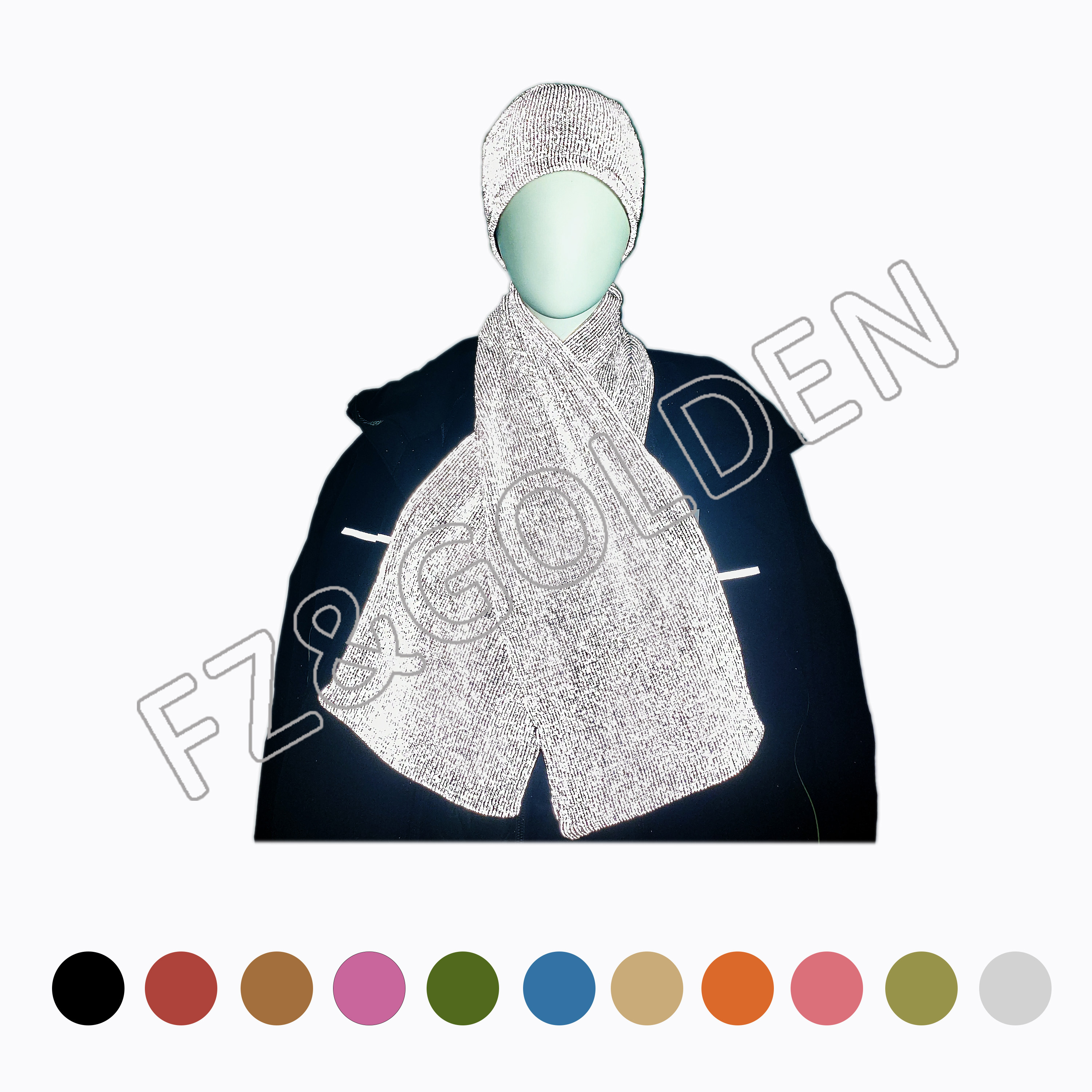 High-Quality Knitted Scarf - 
 Reflective knitted adult scarf   - FUZHI
