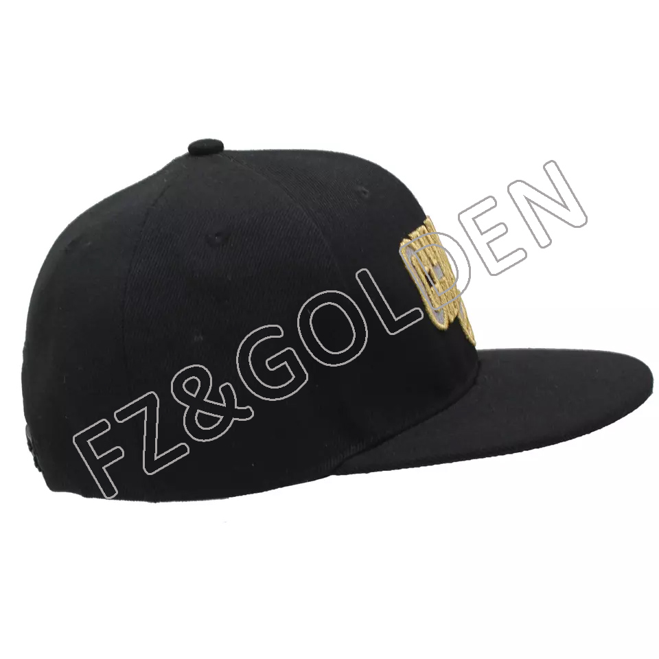 OEM/ODM Military Cap Supplier - 
 Luxury hip hop fitted custom embroidery flat bill brim peak snap back embroidered snapbacks cap hat  - FUZHI