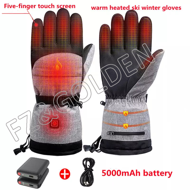 FZSG20250716-5 New arrival winter battery rechargeable waterproof outdoor sports powered warm heated ski winter gloves